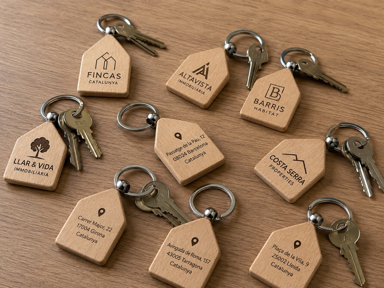Clauers de fusta personalitzats per cada casa