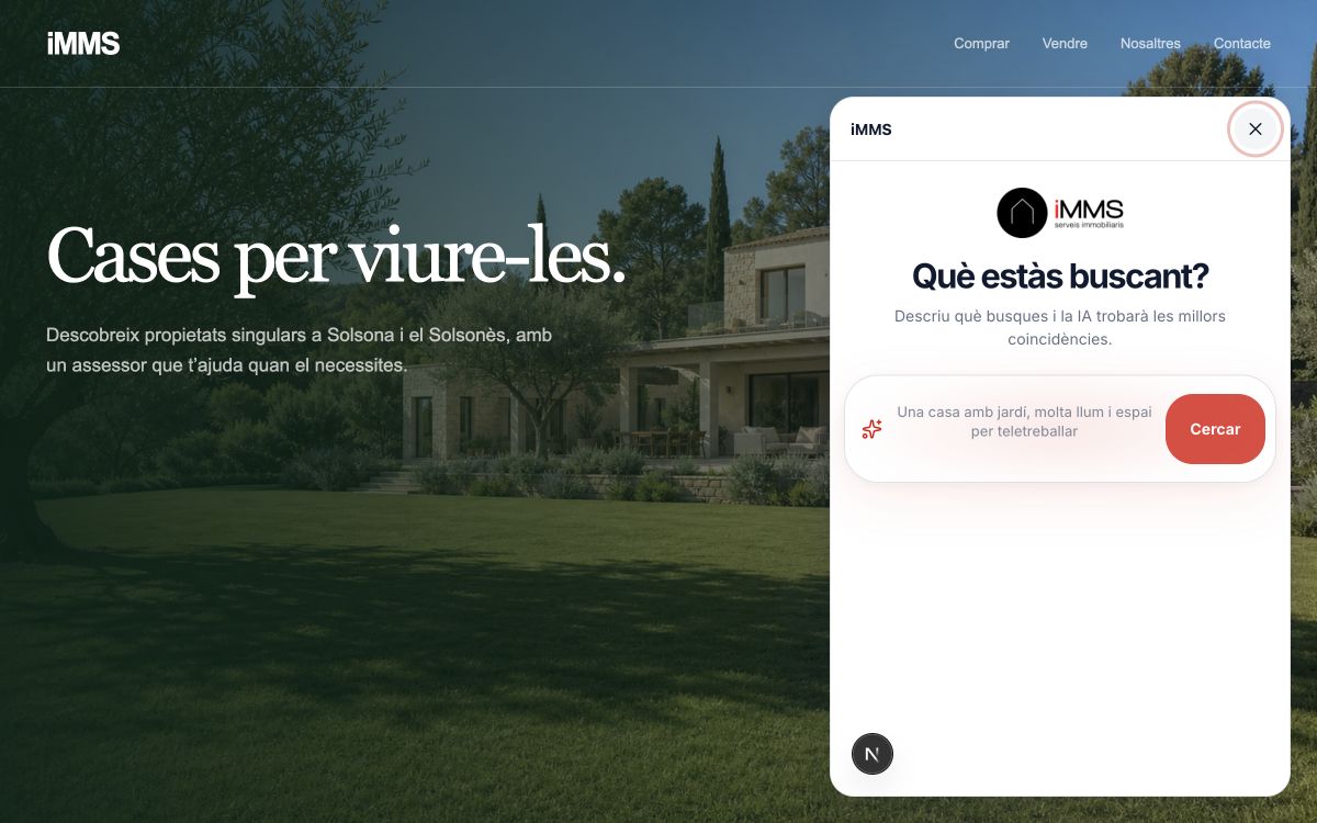 Assistent immobiliari flotant obert sobre la web d’iMMS