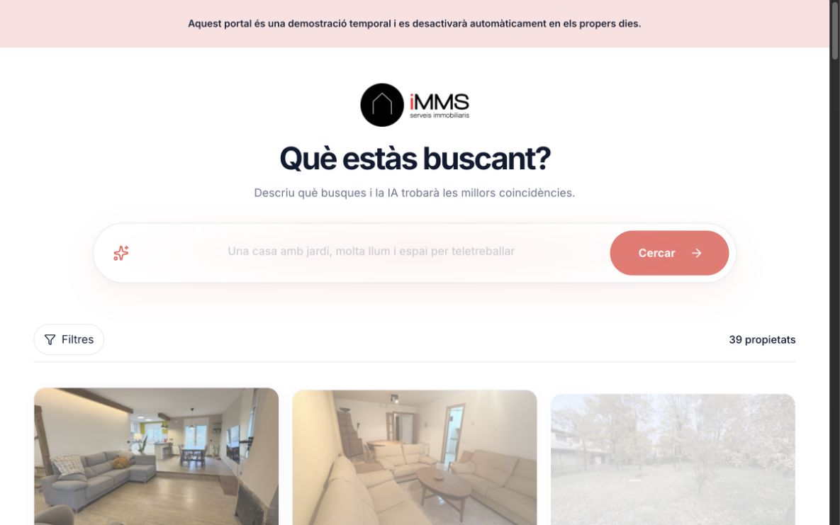 Portal immobiliari d’iMMS obert com una web independent